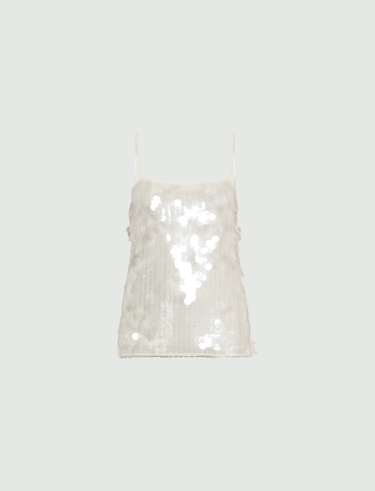 Sequinned slip top - WHITE - Marella