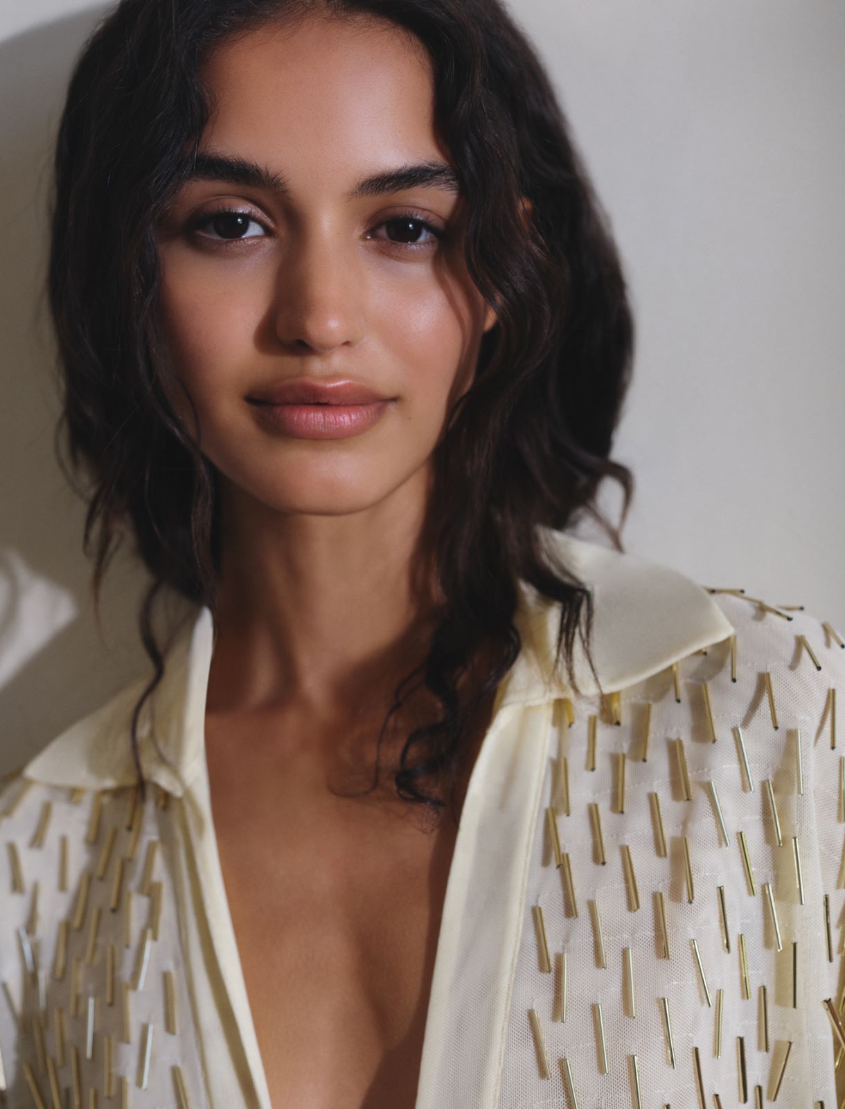 Camicia in tulle con ricamo canottiglie - GIALLO CHIARO - Marella - 6