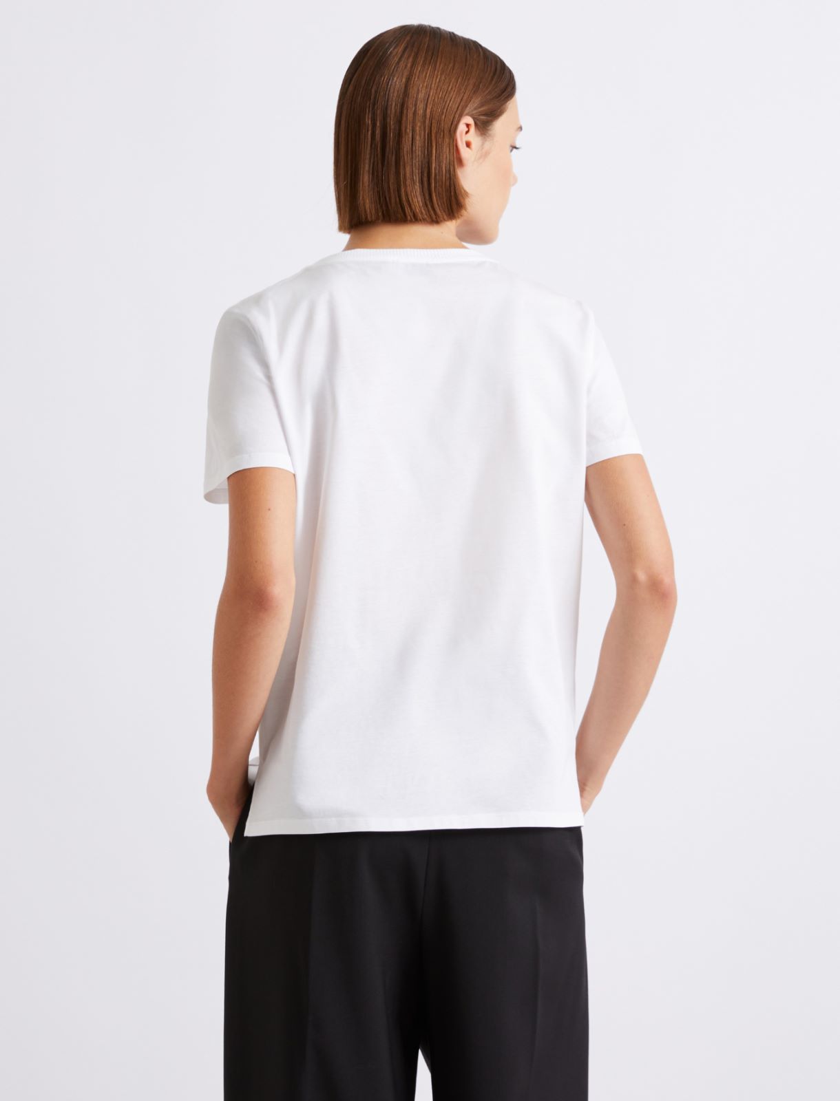 Pure cotton jersey T-shirt - OPTICAL WHITE - Marella - 3