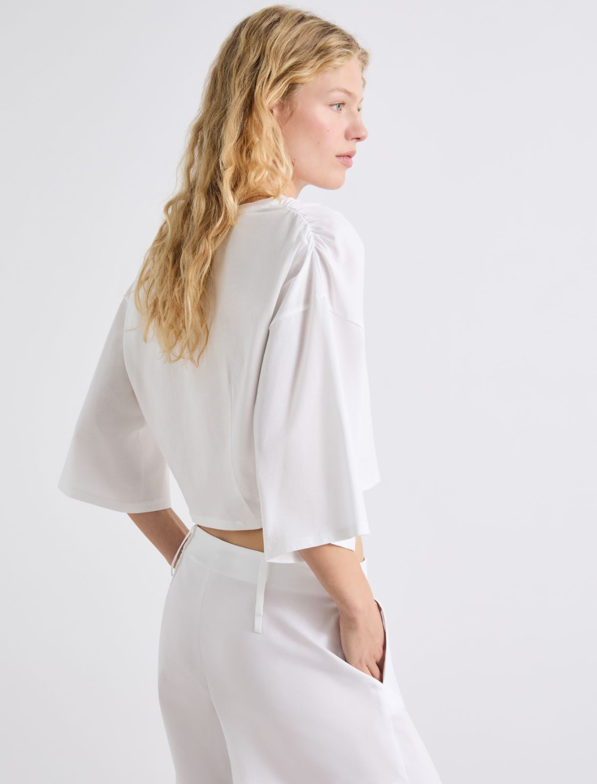 T-shirt en jersey mercerisé - BLANC NEUTRE - Marella - 3