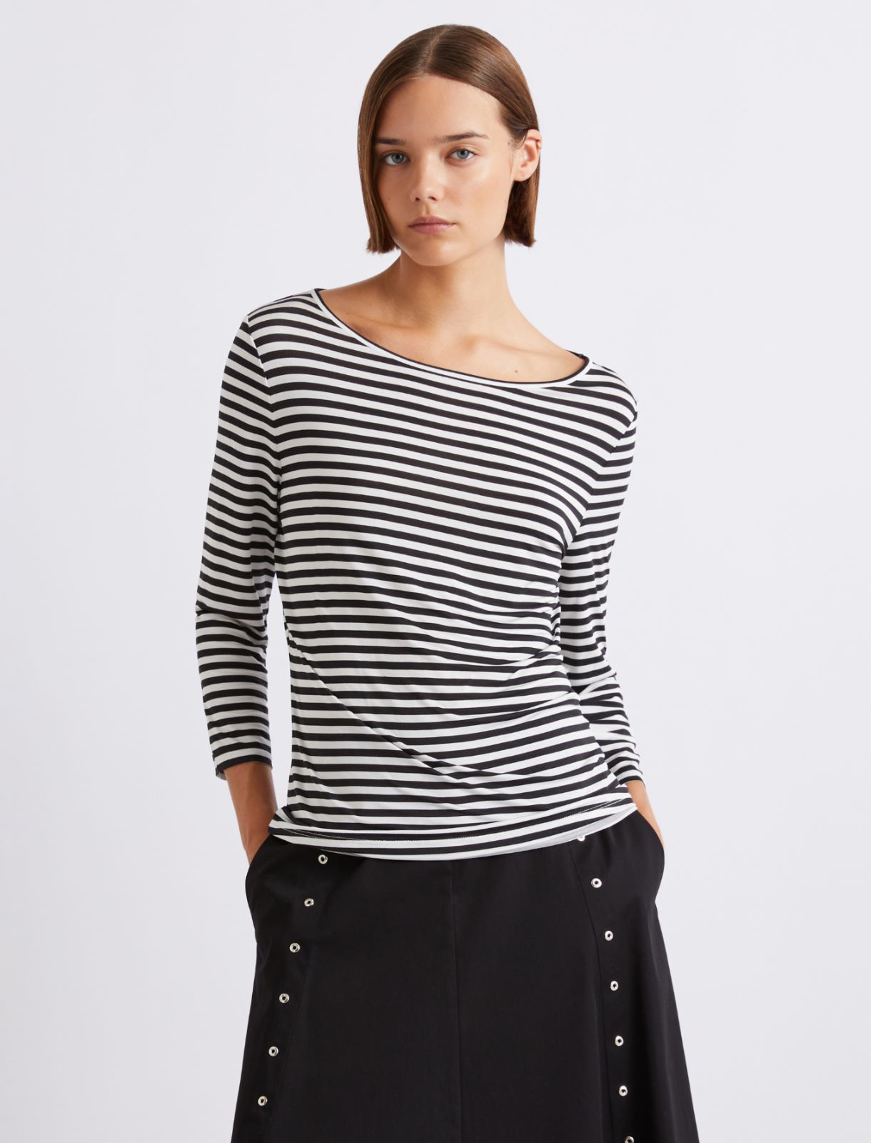 Striped jersey T-shirt - CREAM - Marella - 4