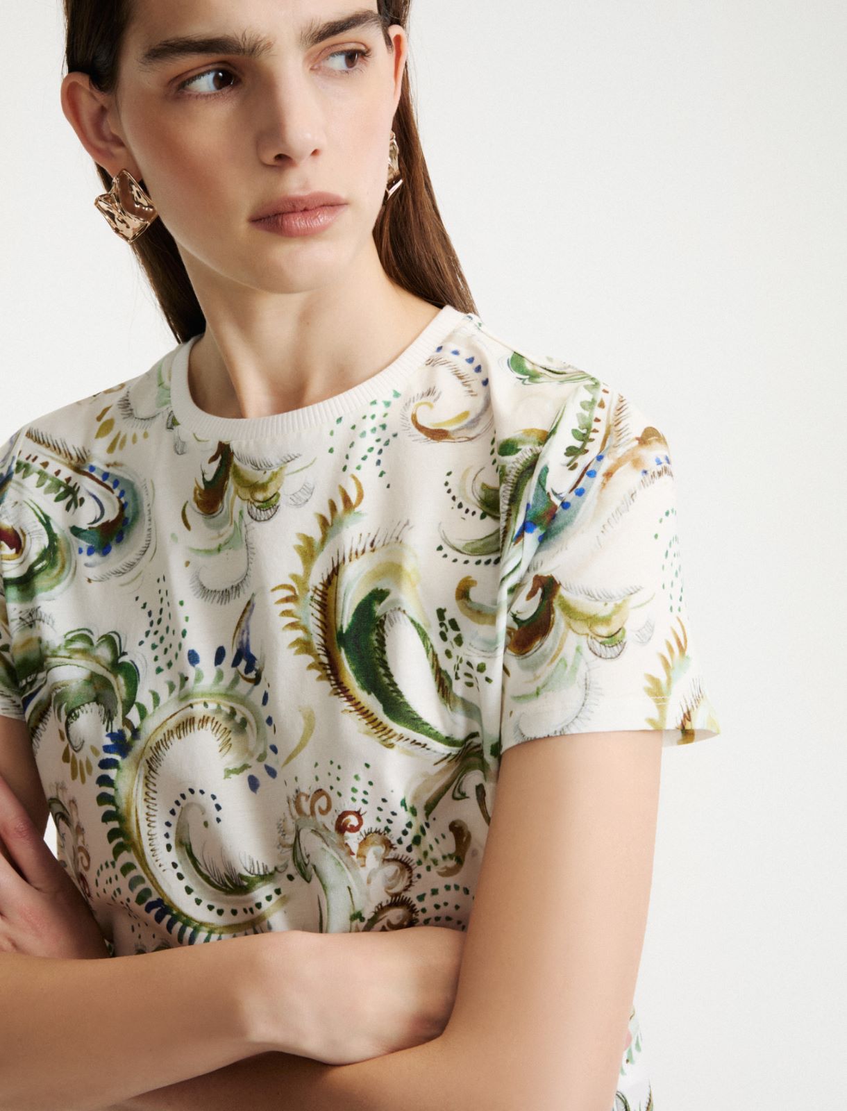 Printed jersey T-shirt - OPTICAL WHITE - Marella - 5