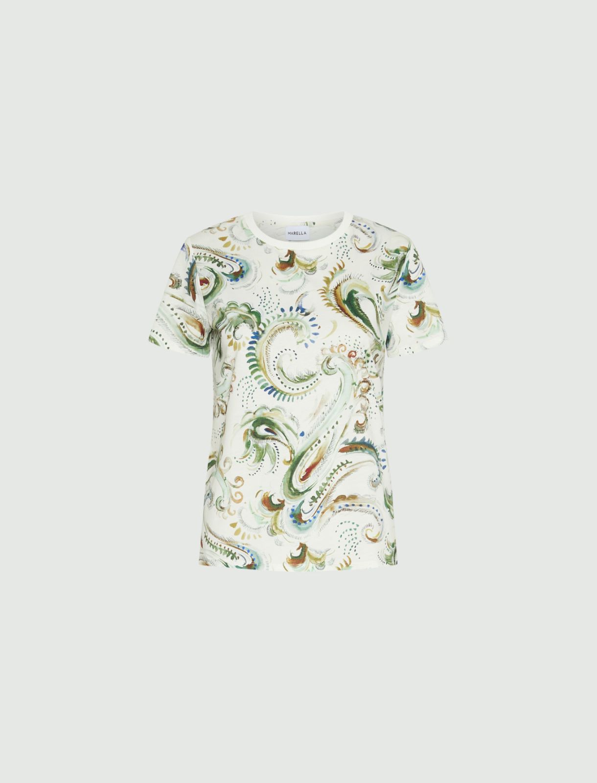 Printed jersey T-shirt - OPTICAL WHITE - Marella