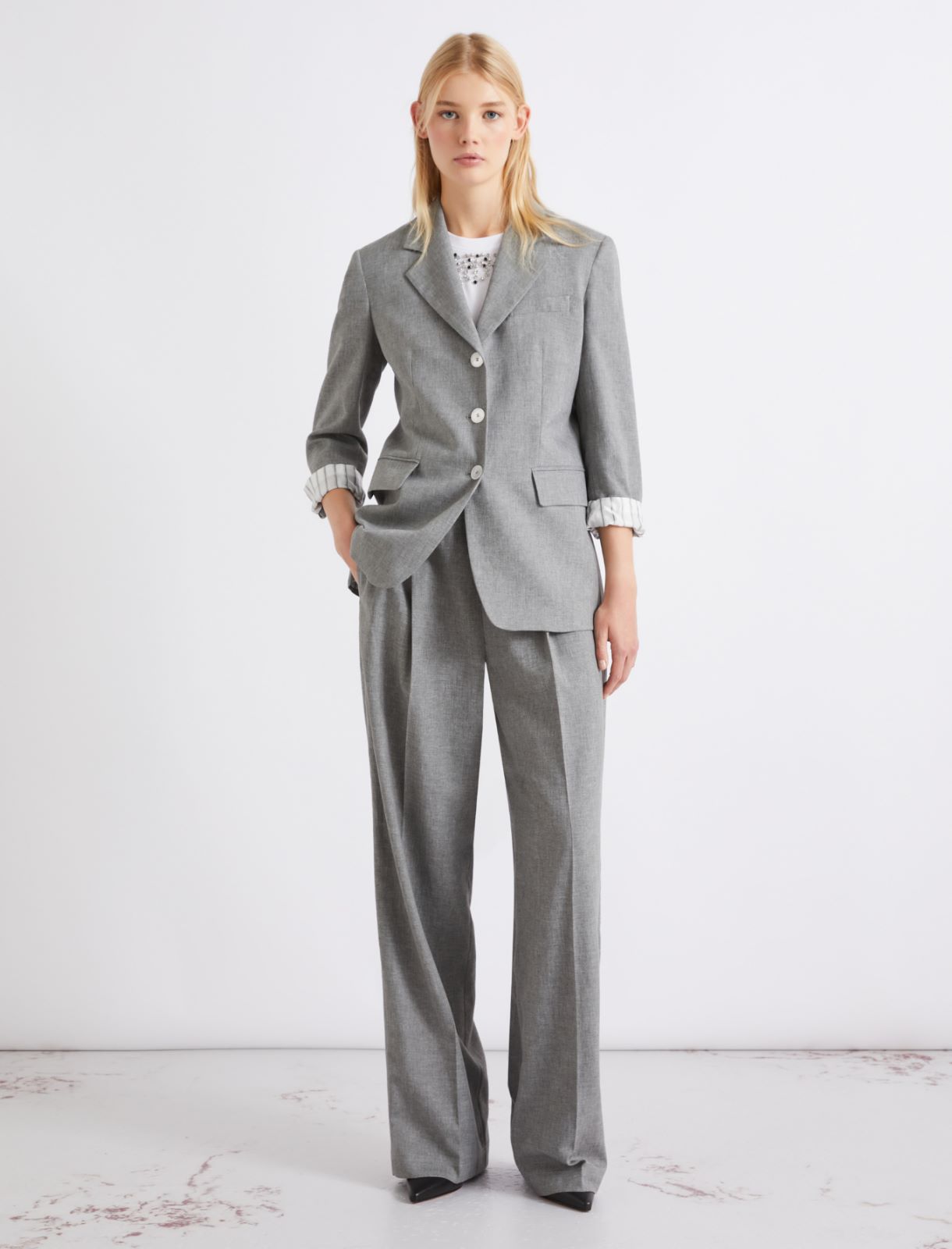 Bejewelled-detail T-shirt - OPTICAL WHITE - Marella - 2