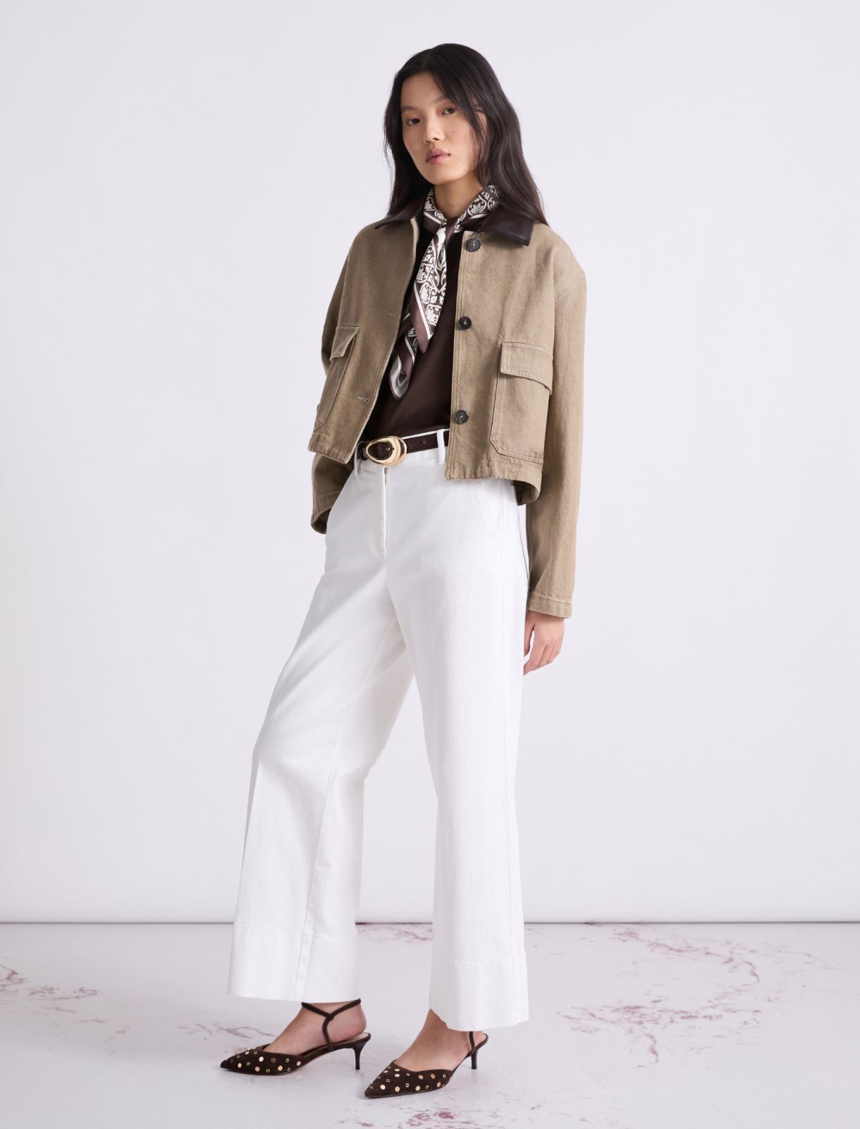 Veste courte en coton - BEIGE - Marella - 2