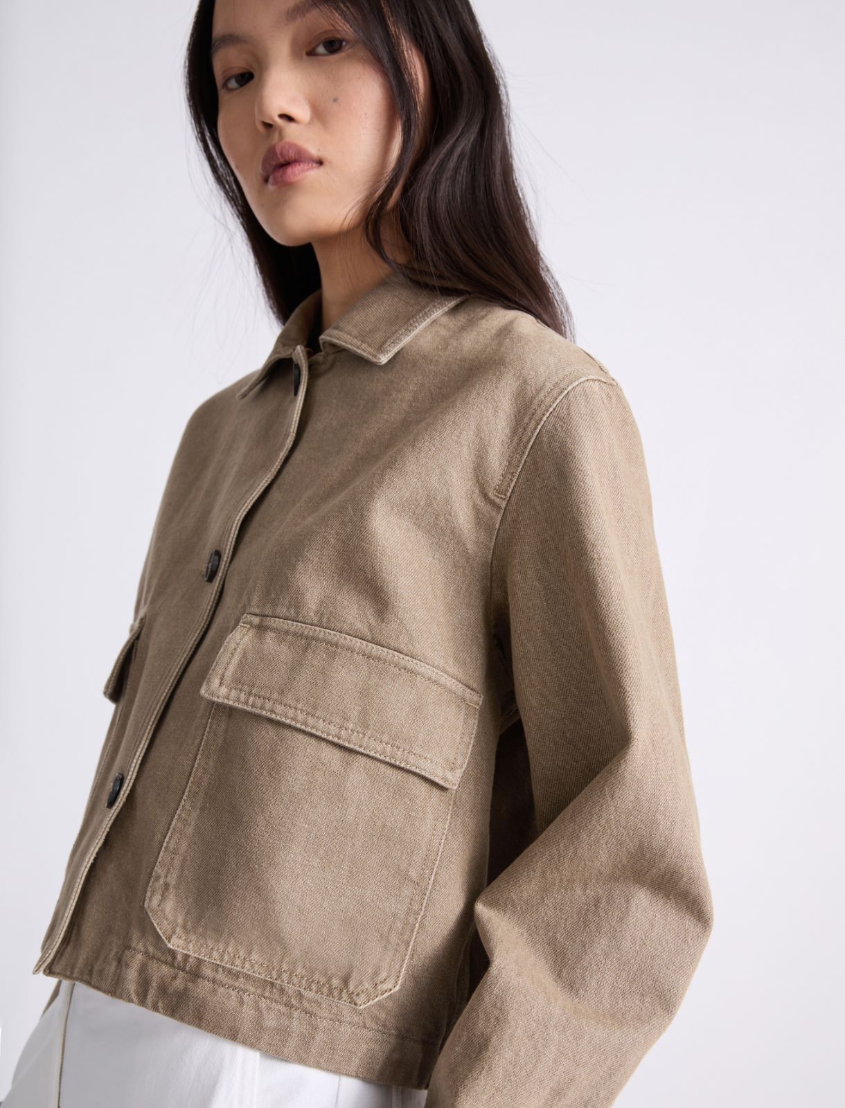 Veste courte en coton - BEIGE - Marella - 5