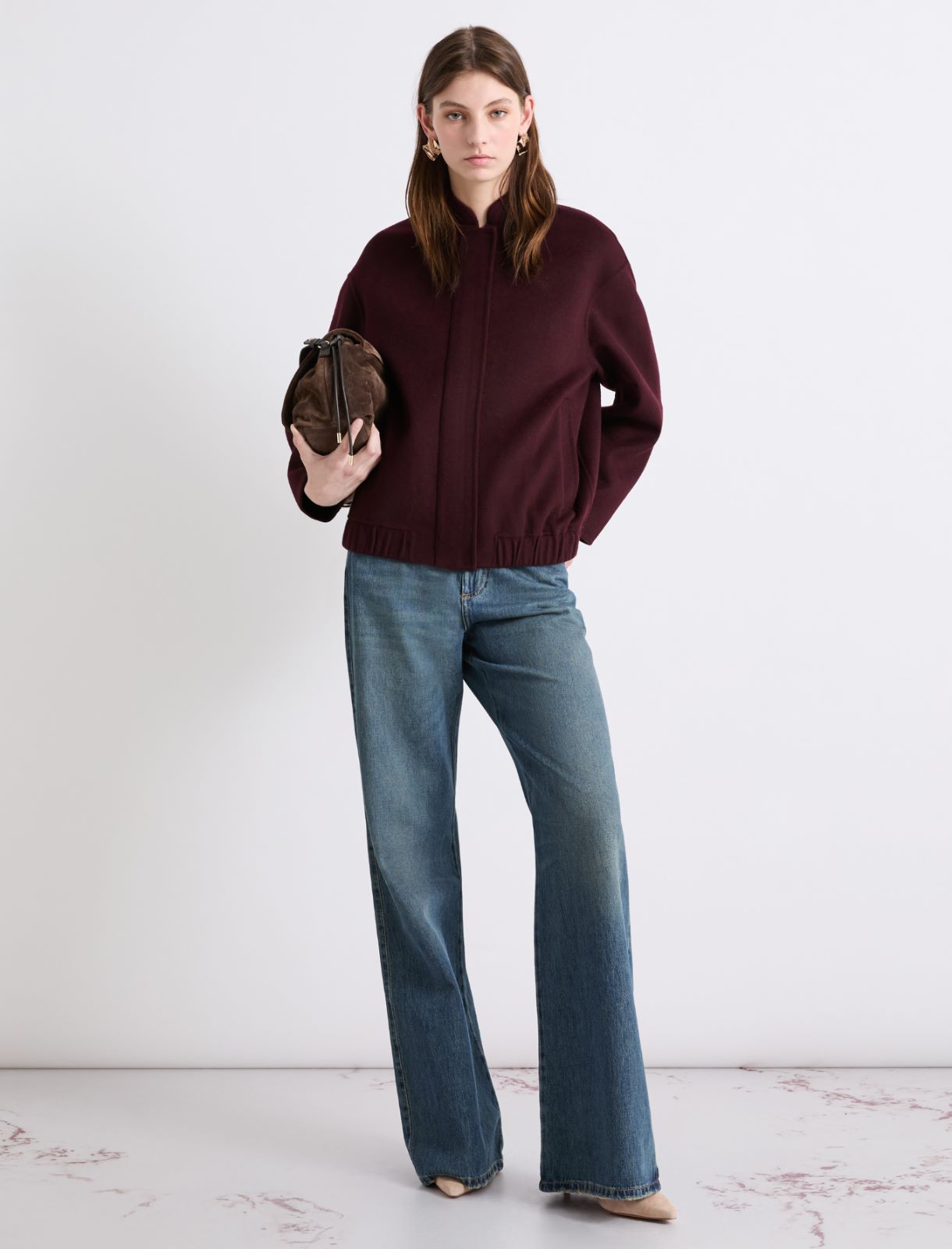 Wool-blend bomber jacket - BORDEAUX - Marella - 2