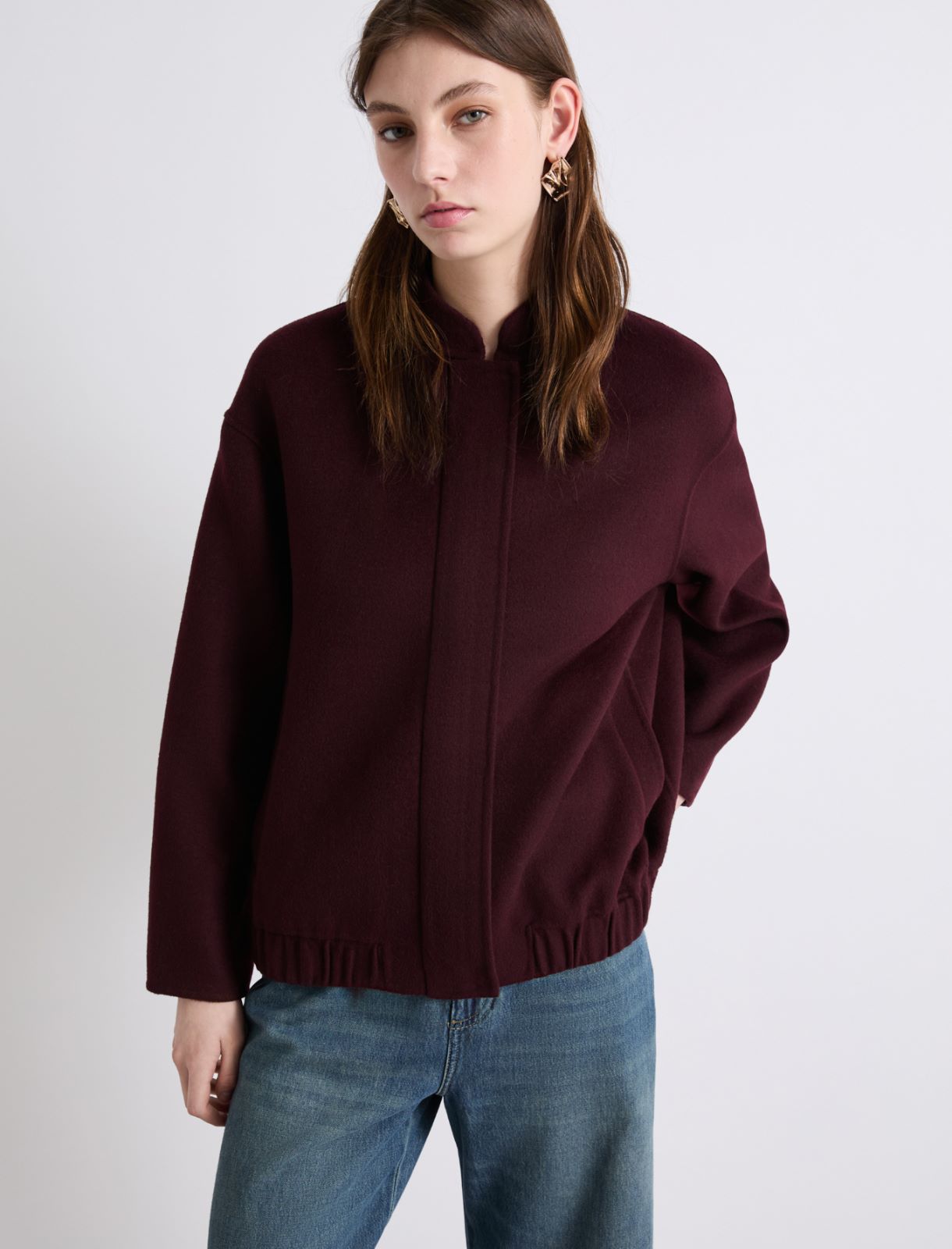 Wool-blend bomber jacket - BORDEAUX - Marella - 4