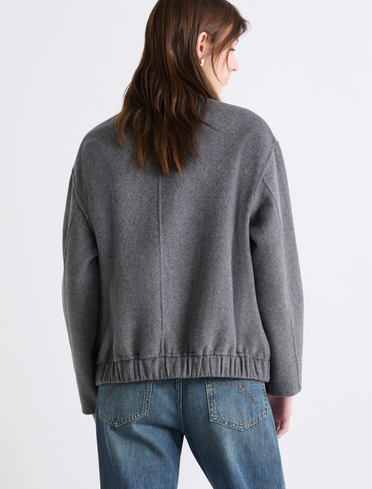 Wool-blend bomber jacket - MEDIUM GREY - Marella - 3