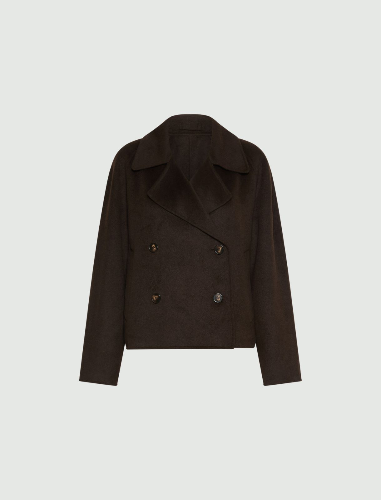 Short double cloth trench coat - DARK BROWN - Marella