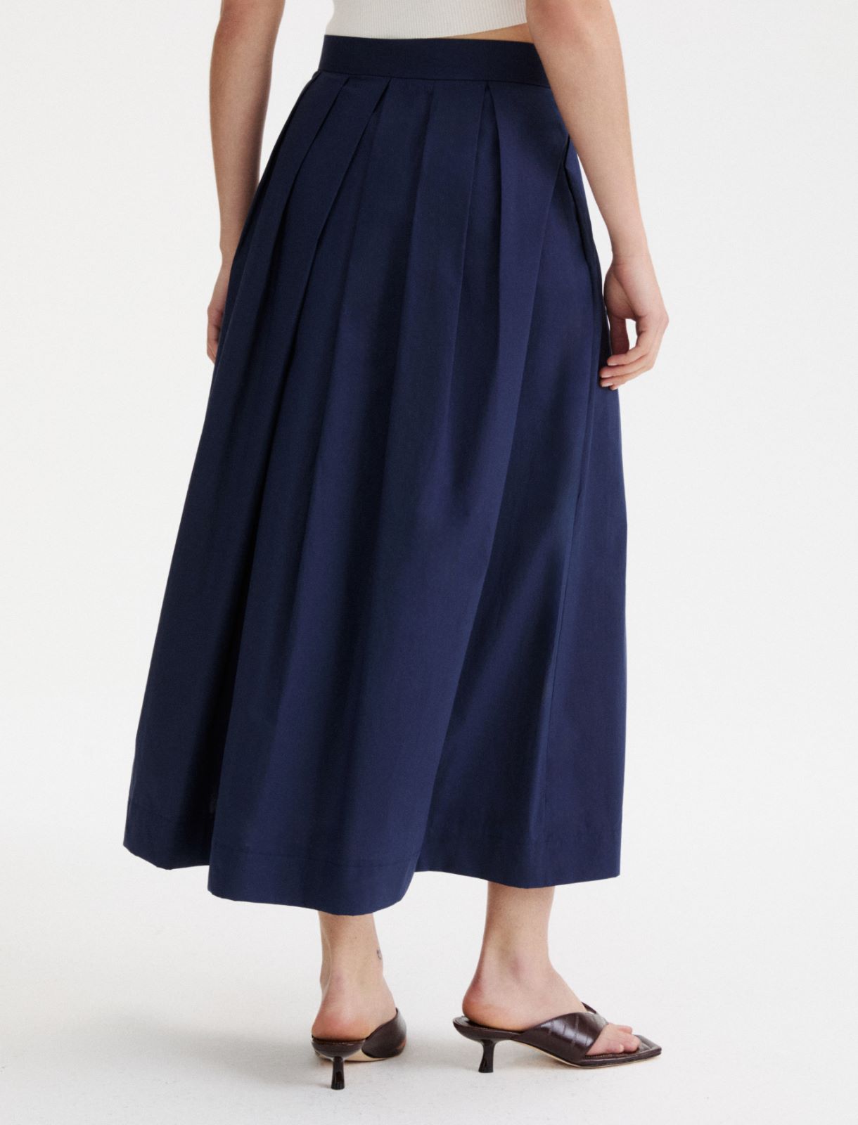 Midirock aus Popeline - BLAU - Marella - 3