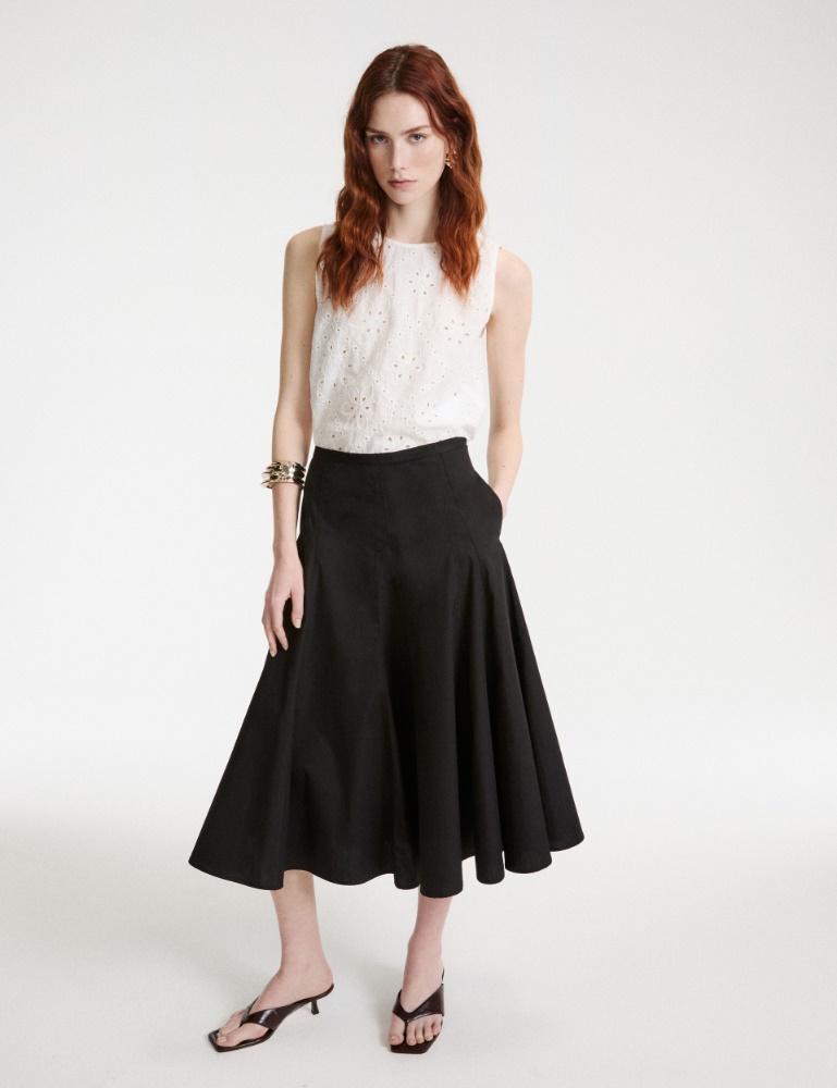 Rozkloszowana popelinowa spódnica - Marella