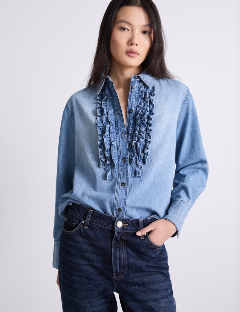 Chemise ruchée en denim - Marella