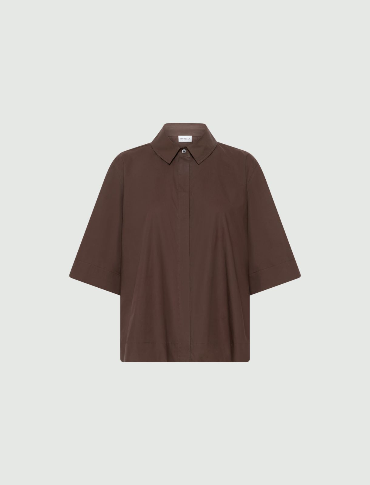 Ausgestellte Hemdbluse aus Popeline - BRAUN - Marella