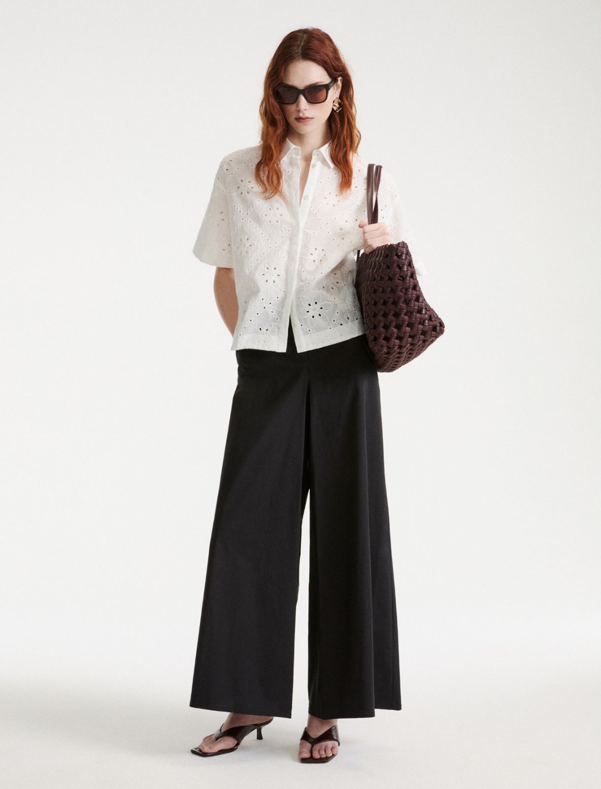 Embroidered muslin boxy shirt - WHITE - Marella - 2