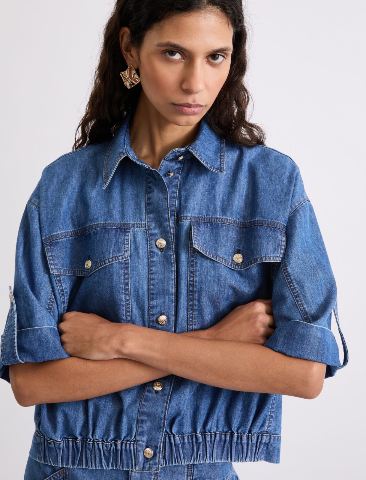 Chemise en denim - BLEU JEANS - Marella - 5