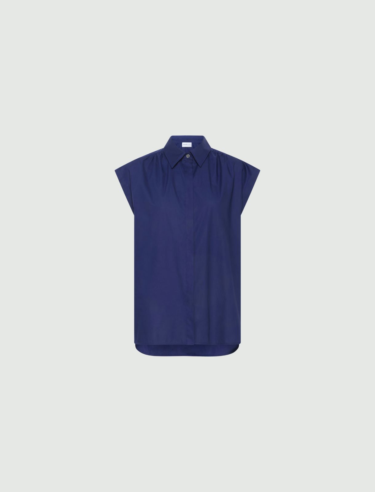 Ärmellose Hemdbluse aus Popeline - BLAU - Marella