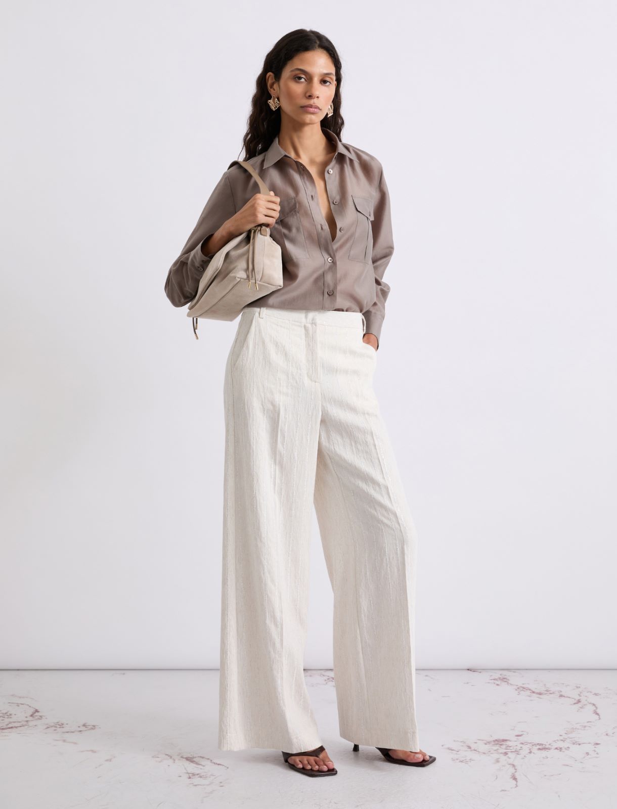 Koszula z organdyny - KAMIENNY - Marella - 2