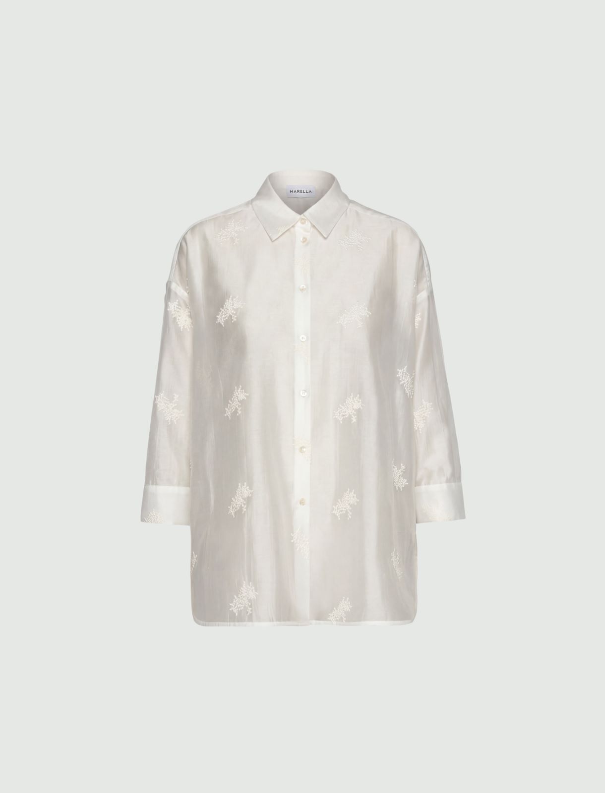 Oversized organza shirt - White - Marella