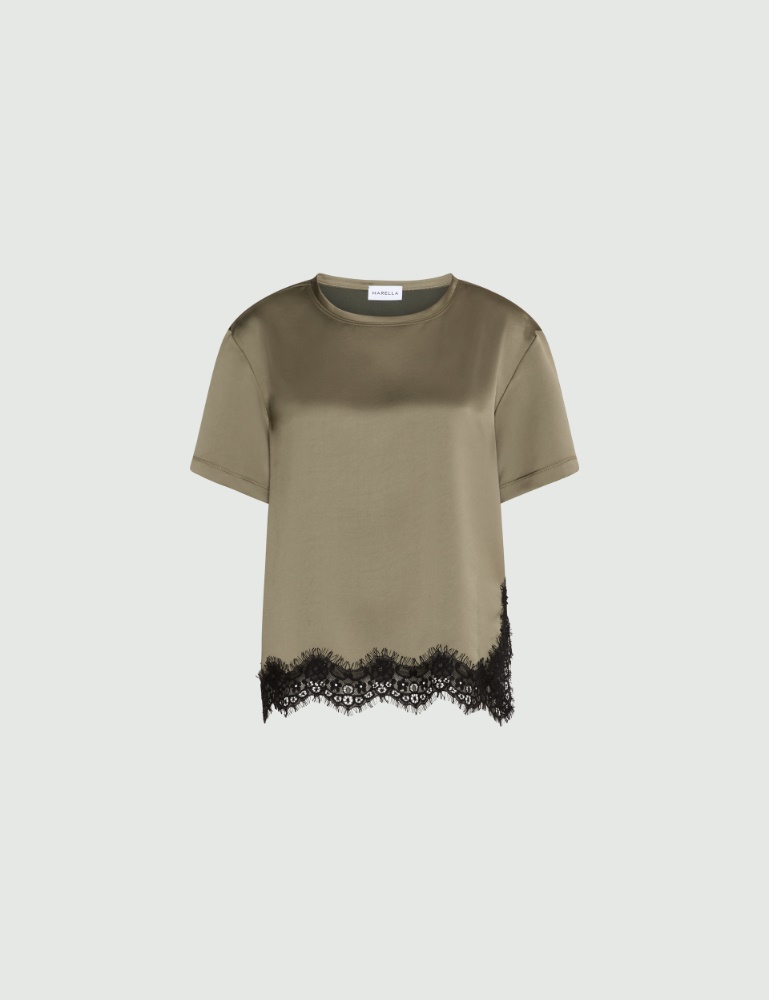 T-shirt in raso con pizzo - Marella