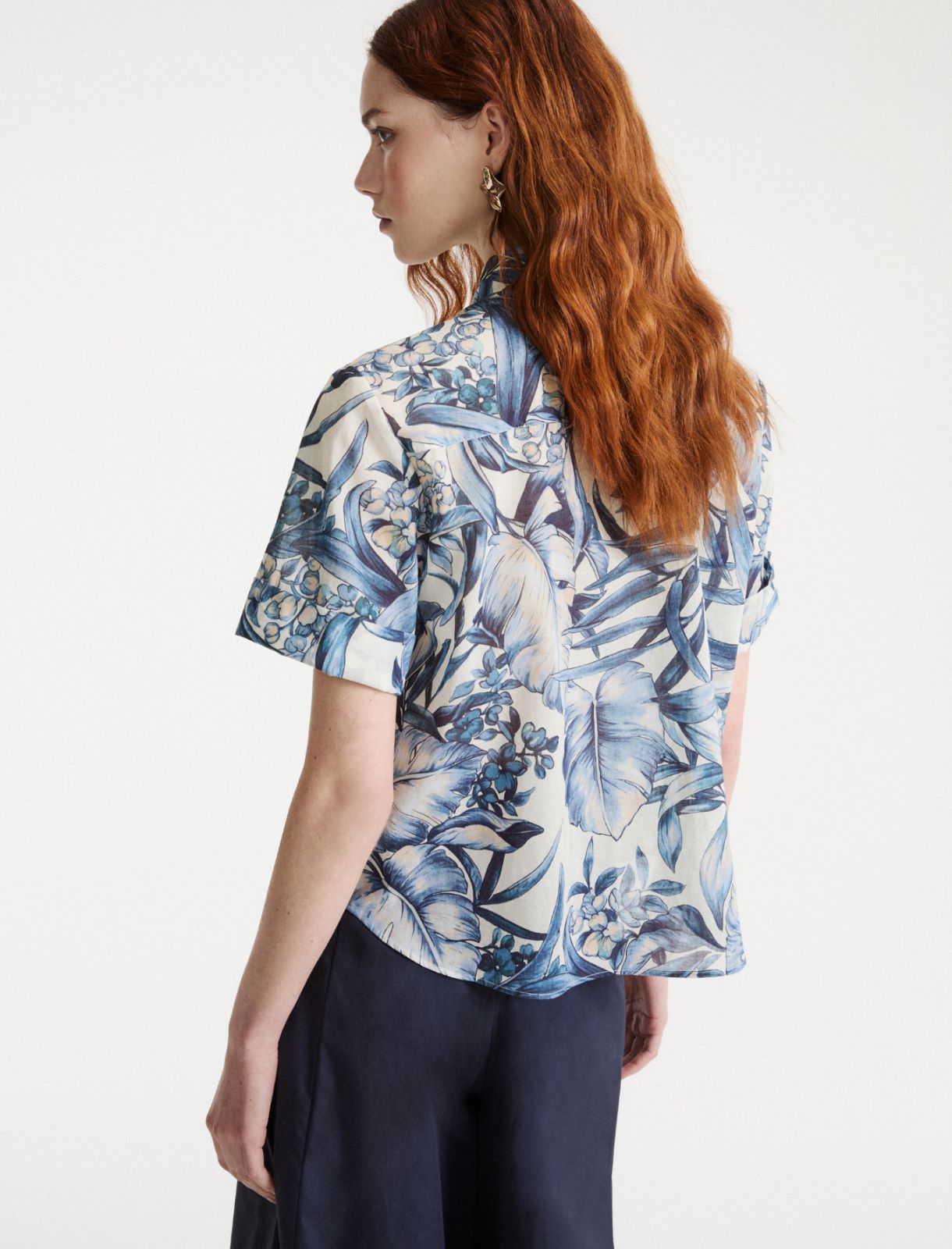 Printed muslin shirt - Light blue - Marella - 3