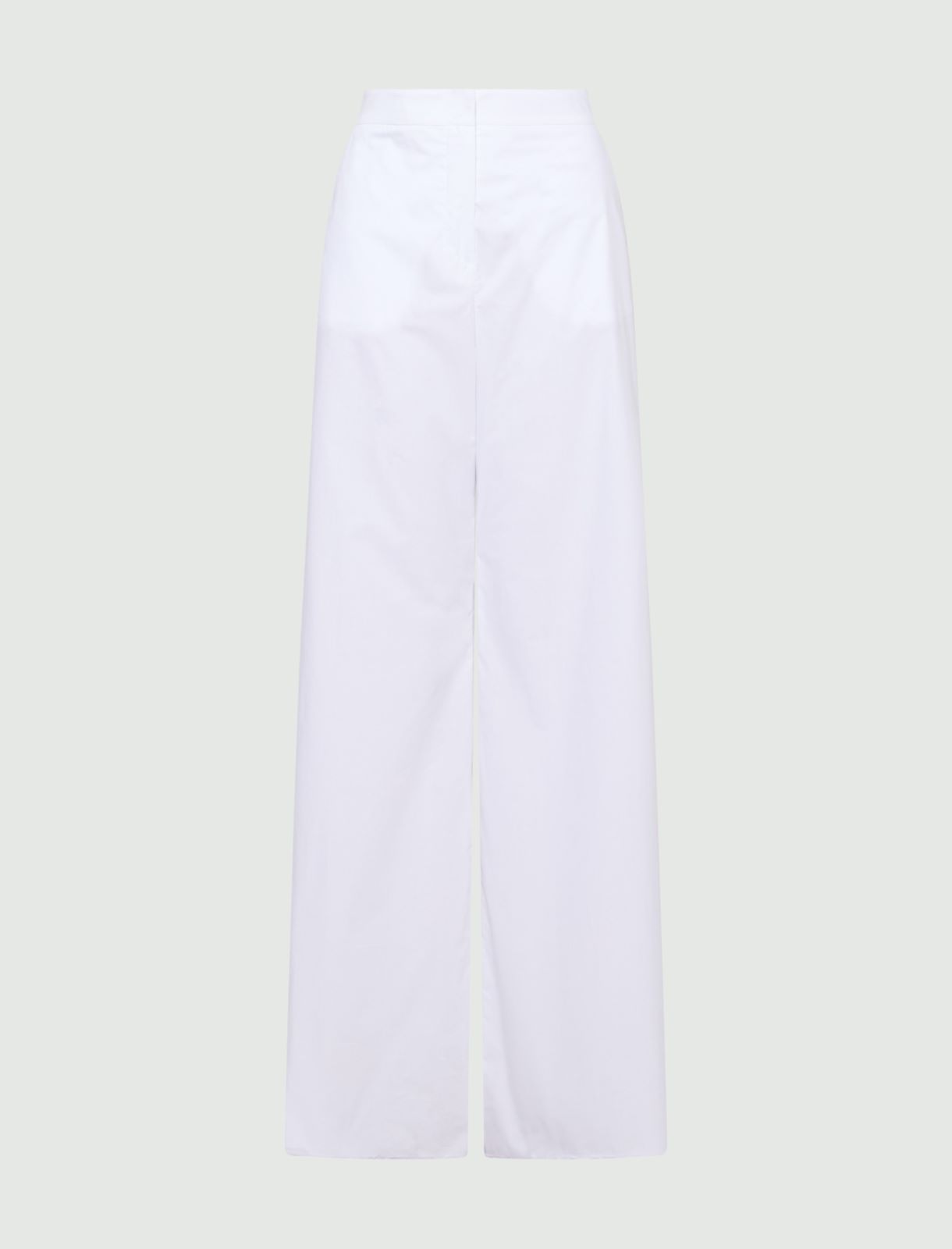 Poplin wide-leg trousers - OPTICAL WHITE - Marella