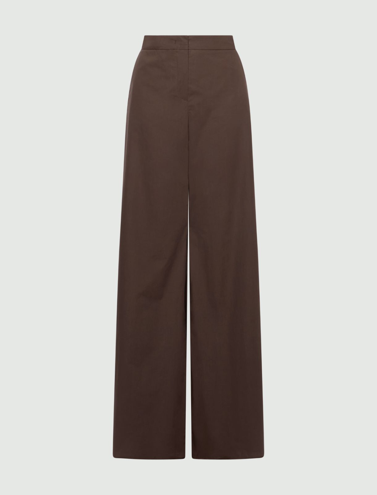 Poplin wide-leg trousers - BROWN - Marella