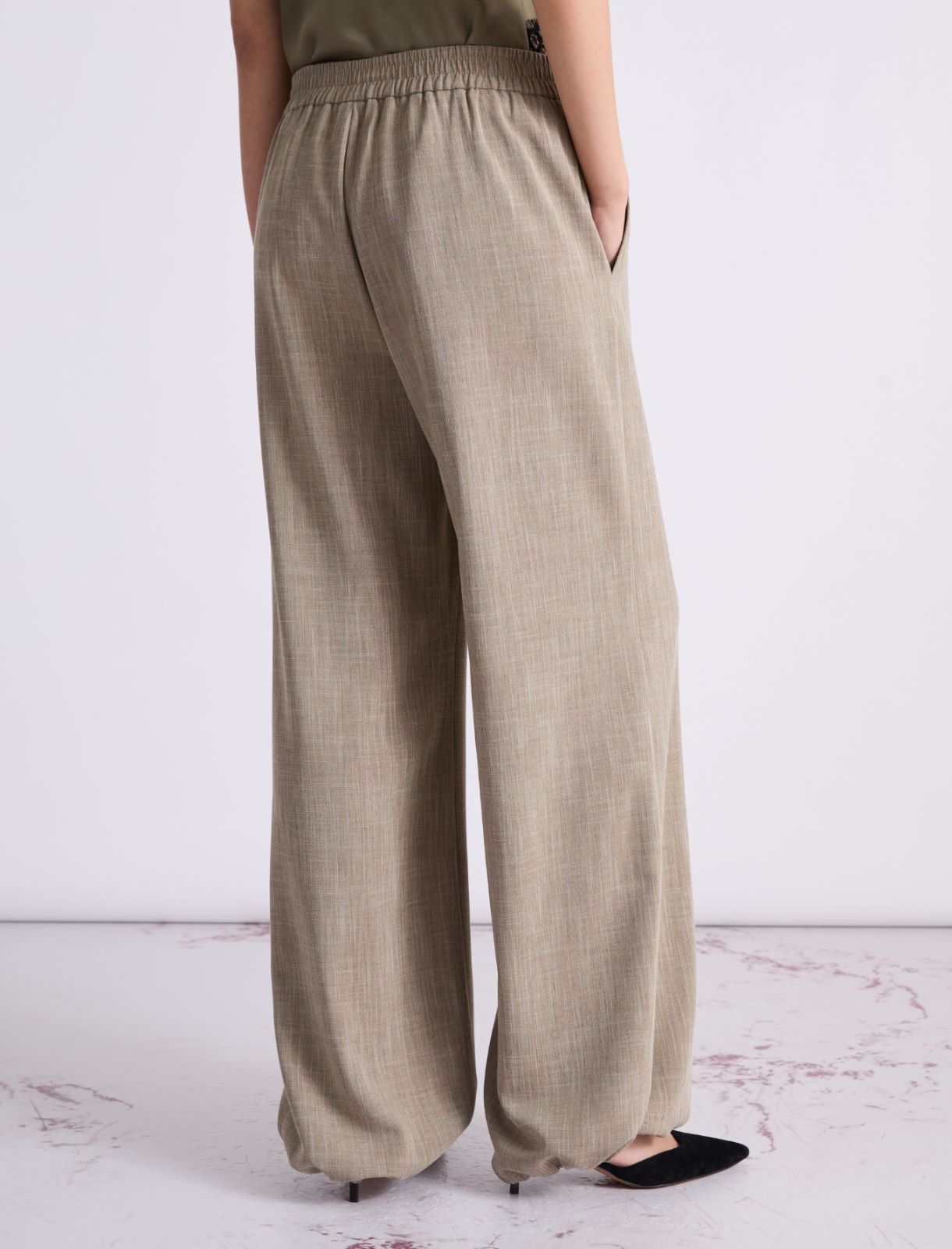 Pantalon jambe large - OLIVE - Marella - 3