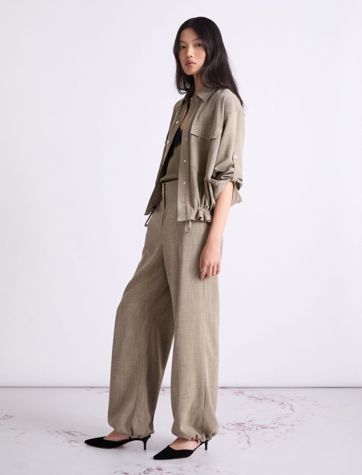 Pantalon jambe large - OLIVE - Marella - 4