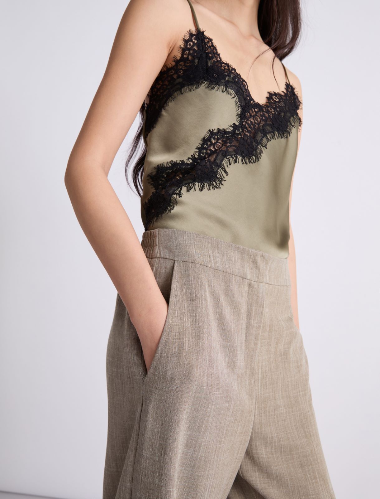 Pantalon jambe large - OLIVE - Marella - 5