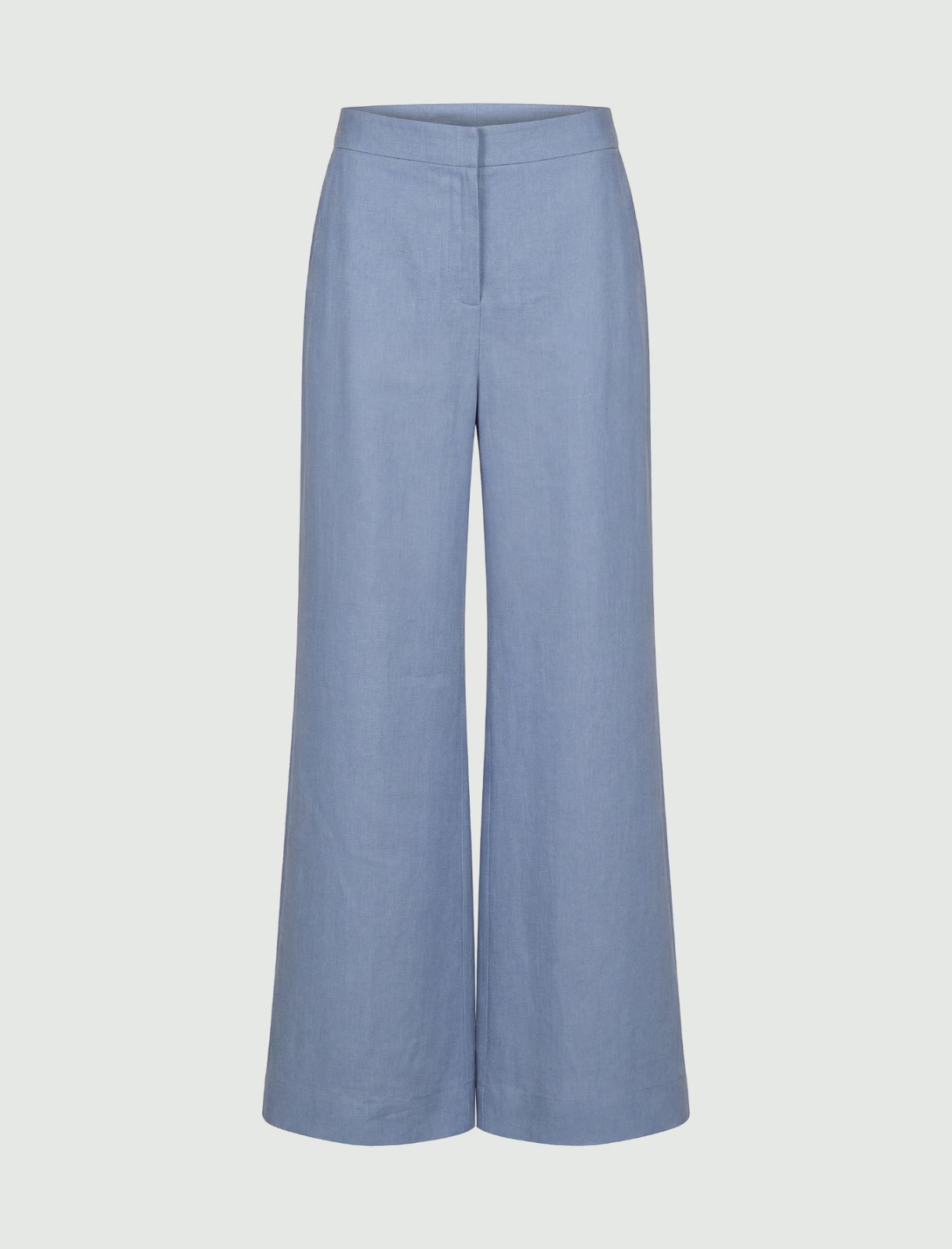 Linen wide-leg trousers - Dust blue - Marella