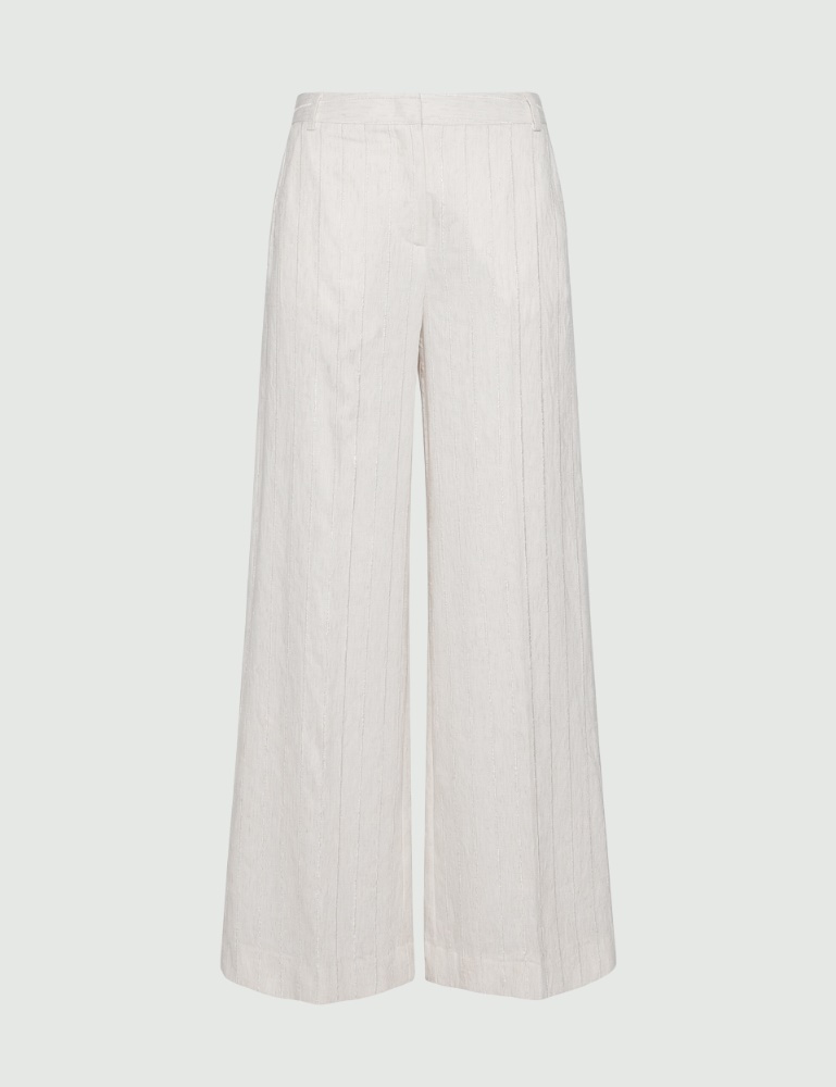 Sequinned pinstripe wide-leg trousers - Marella