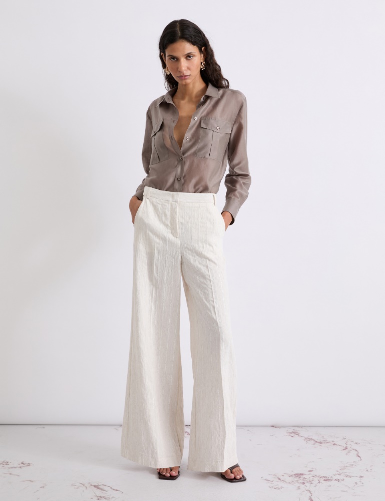 Sequinned pinstripe wide-leg trousers - Marella