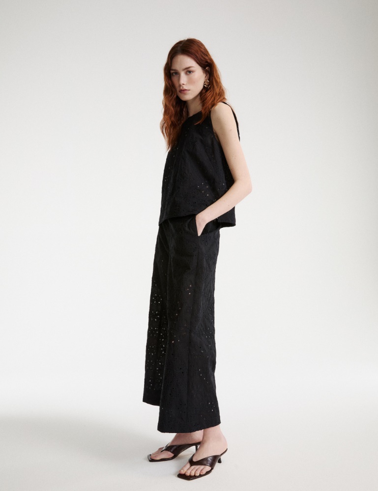 Hose aus Musselin in der Optik von St. Galler Spitze - Marella