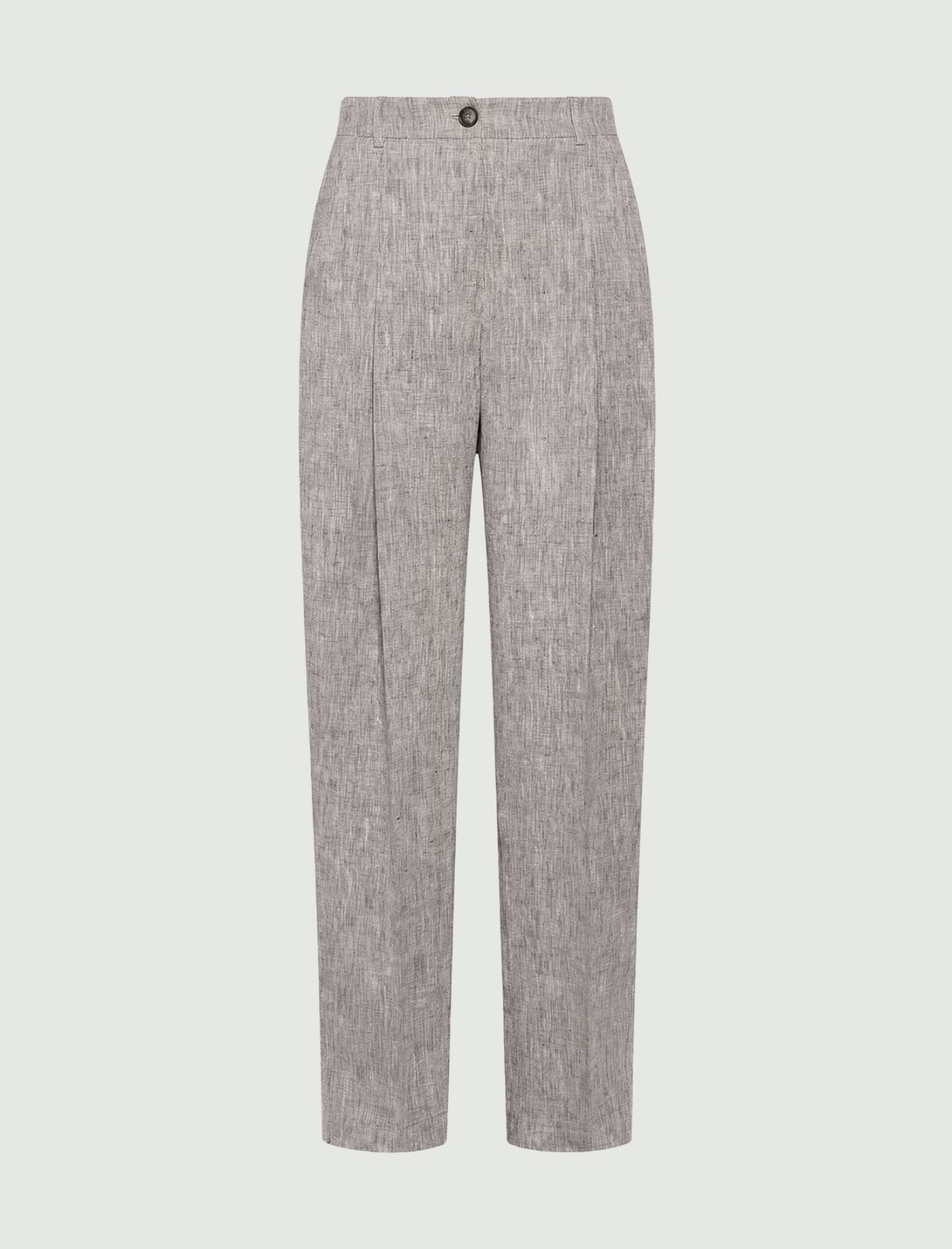 Linen barrel-leg trousers - BROWN - Marella
