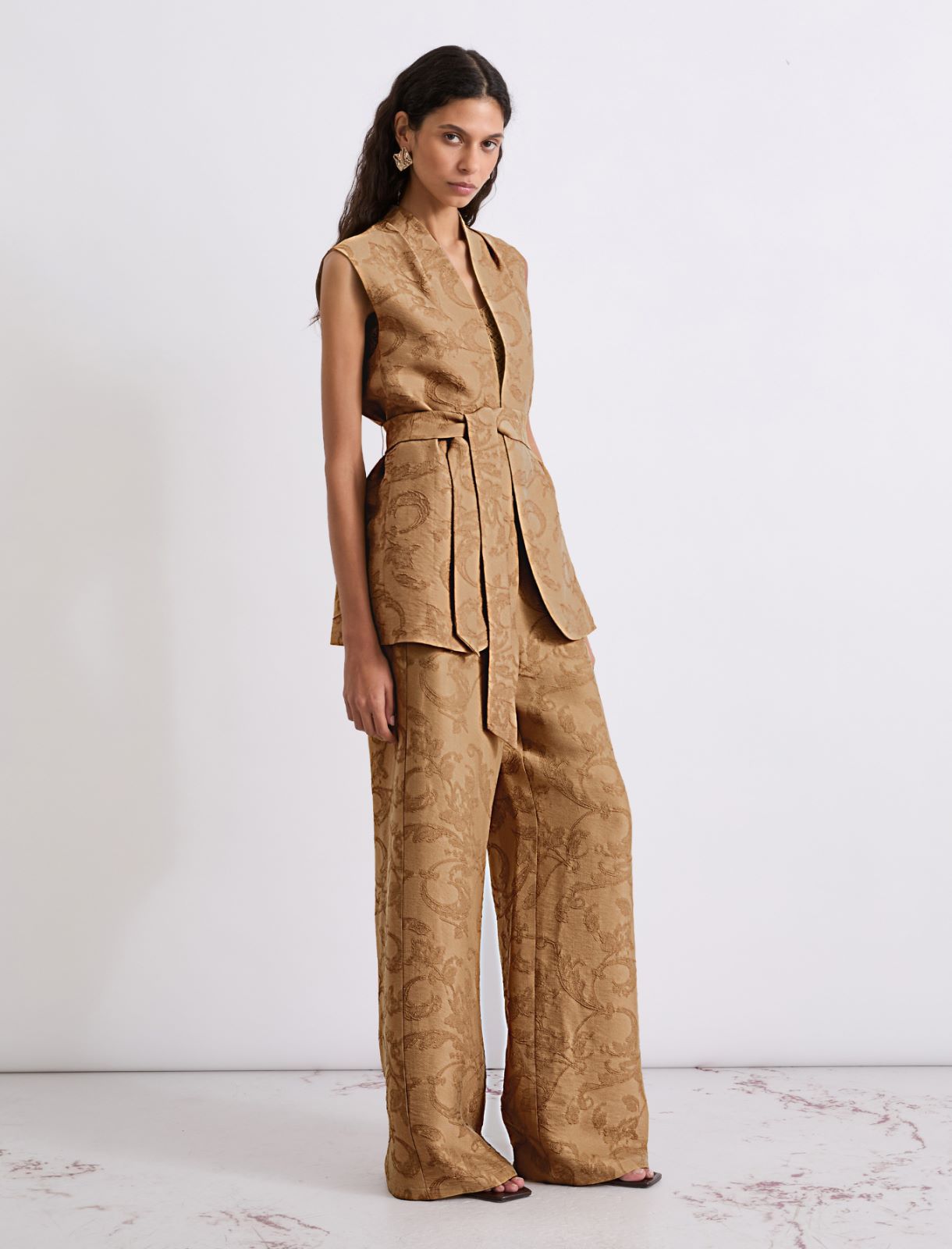 Embroidered sleeveless gilet - BEIGE - Marella - 2