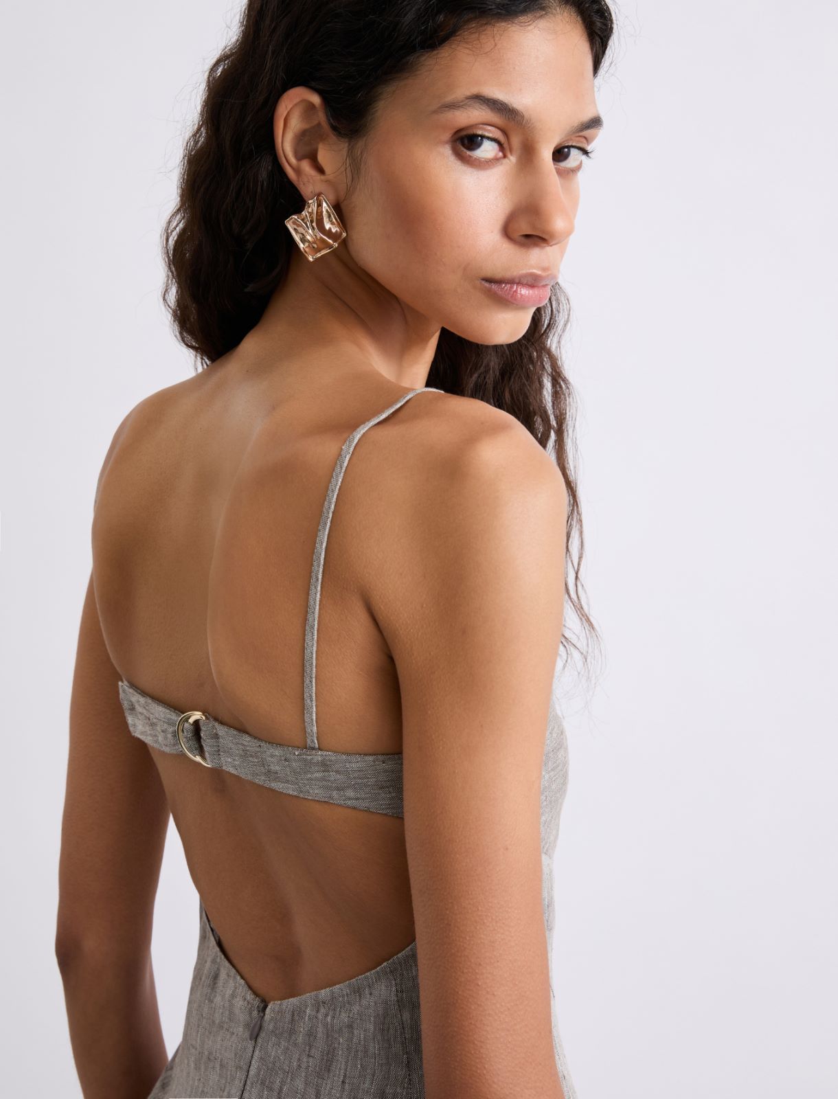 Long linen dress - BROWN - Marella - 6