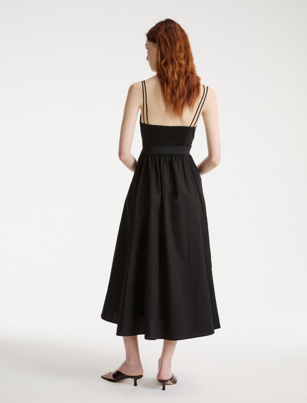 Midikleid aus Popeline - Schwarz - Marella - 3