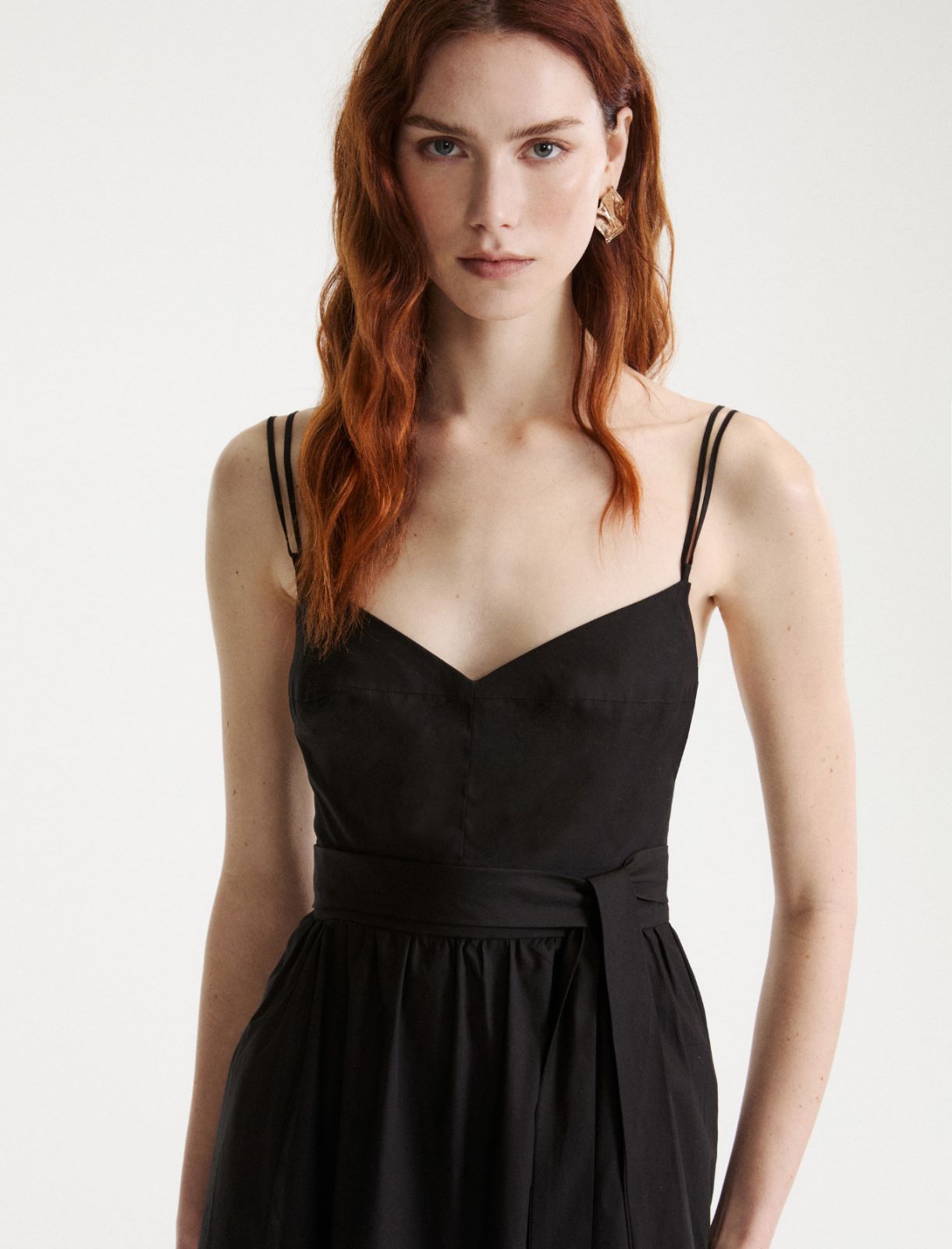 Midikleid aus Popeline - Schwarz - Marella - 5