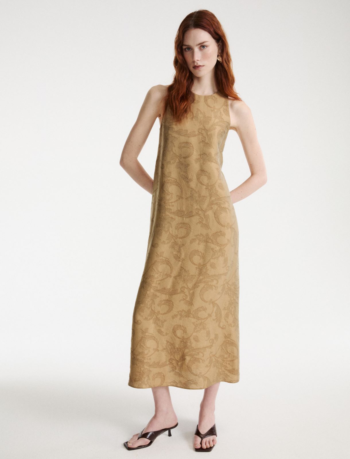 Flowing embroidered dress - BEIGE - Marella - 4