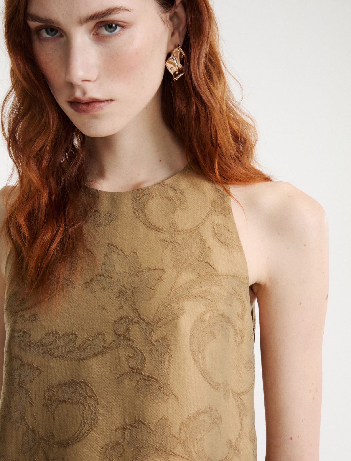 Flowing embroidered dress - BEIGE - Marella - 5