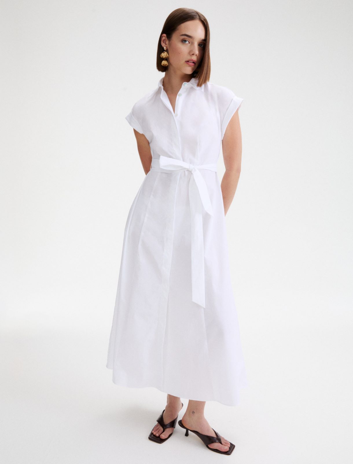 Hemdblusenkleid aus Popeline - WEISS - Marella - 4