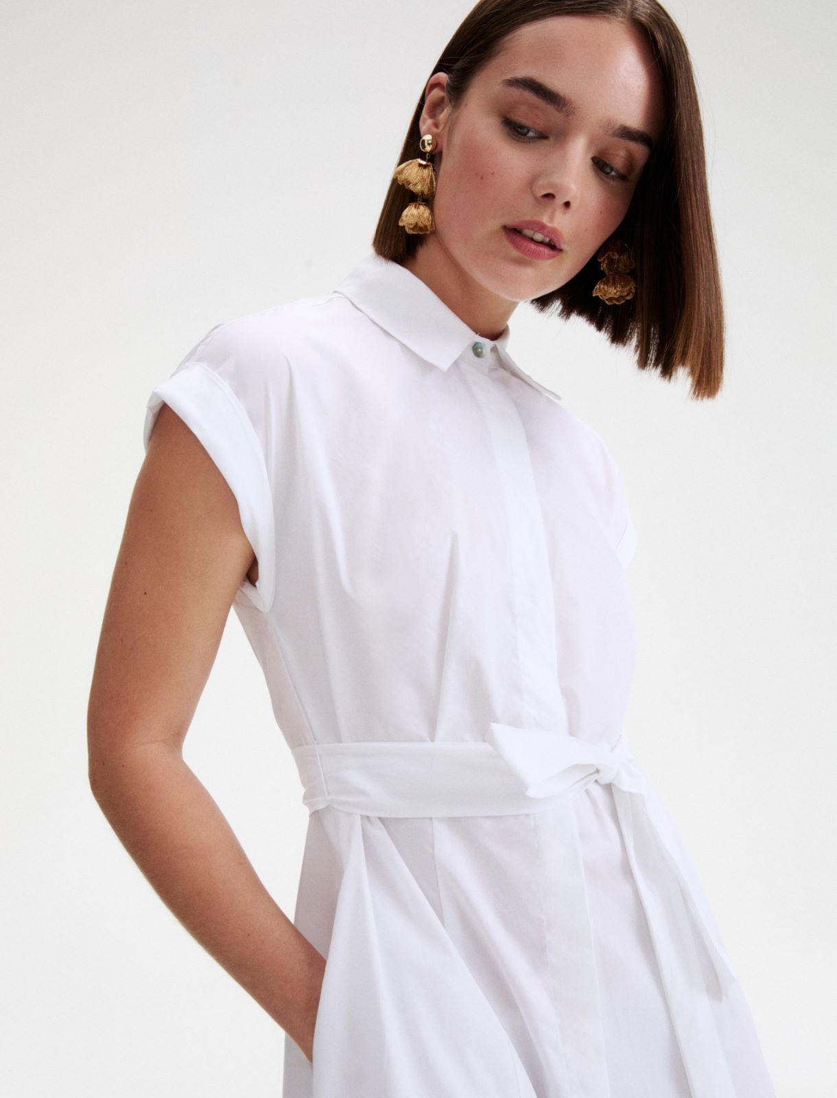Hemdblusenkleid aus Popeline - WEISS - Marella - 5