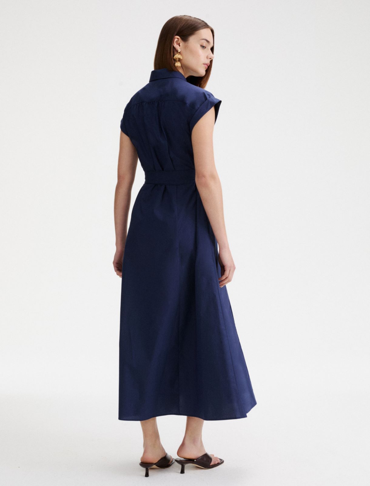 Hemdblusenkleid aus Popeline - BLAU - Marella - 3