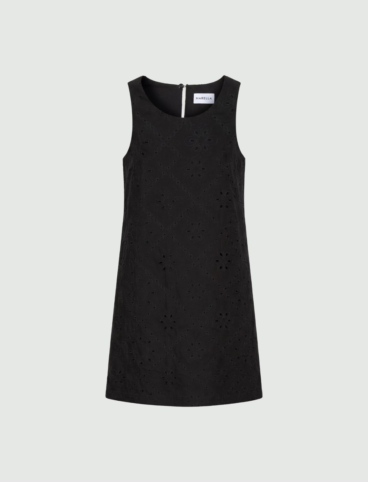 Ausgestelltes Kleid aus Musselin in der Optik von St. Galler Spitze - SCHWARZ - Marella