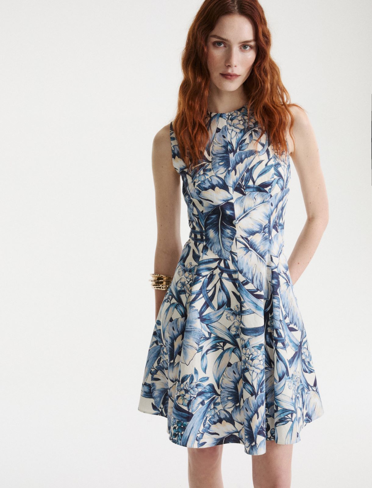 Kurzes Kleid im Fit-and-Flare-Schnitt - Azurblau - Marella - 4