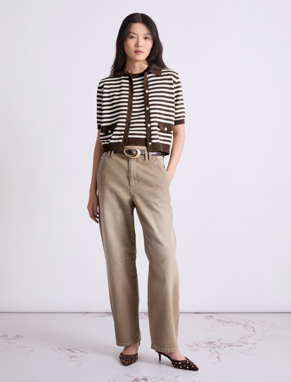 Cotton and silk cardigan - BROWN - Marella - 2