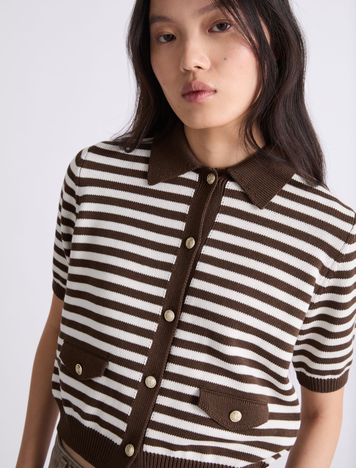 Cotton and silk cardigan - BROWN - Marella - 5