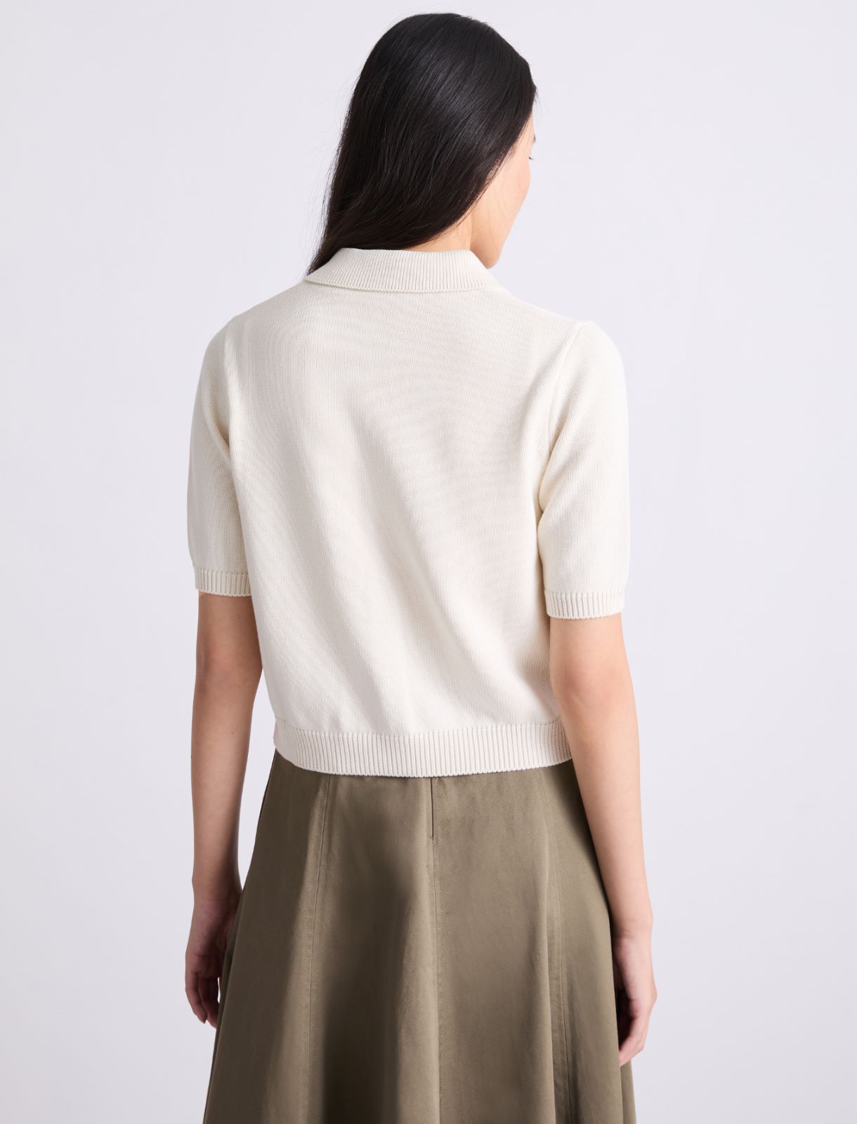 Cotton and silk cardigan - CREAM - Marella - 3