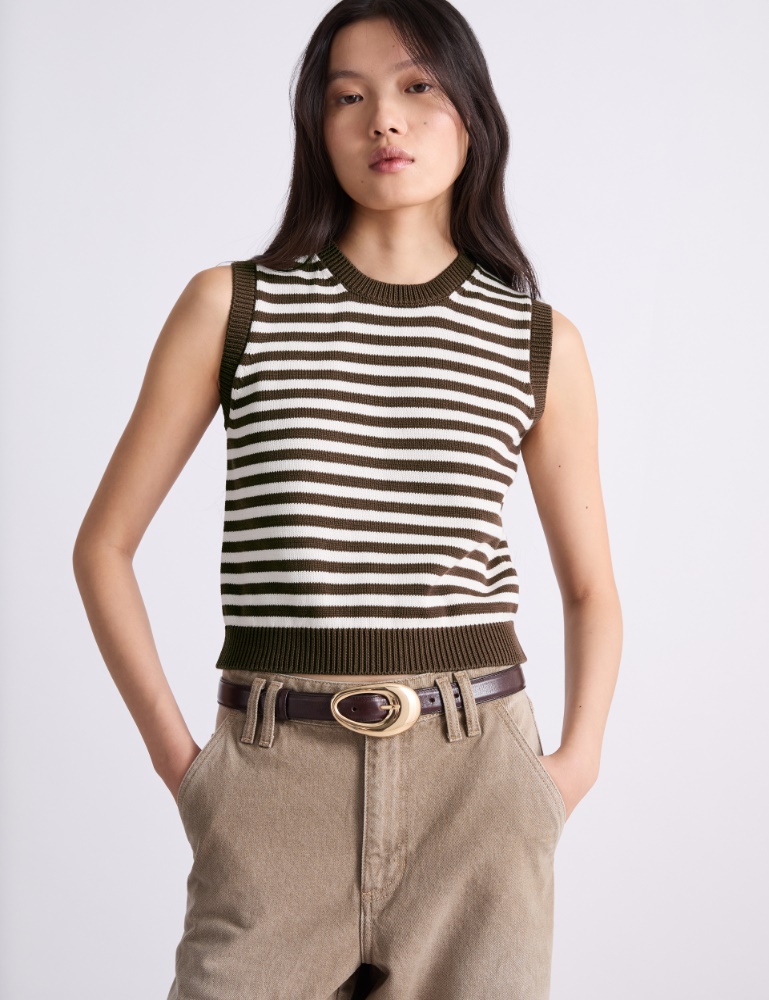 Sleeveless cotton and silk top - Marella